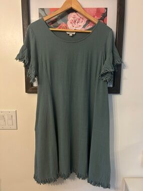 Umgee Fit and Flare Linen/Cotton Dress